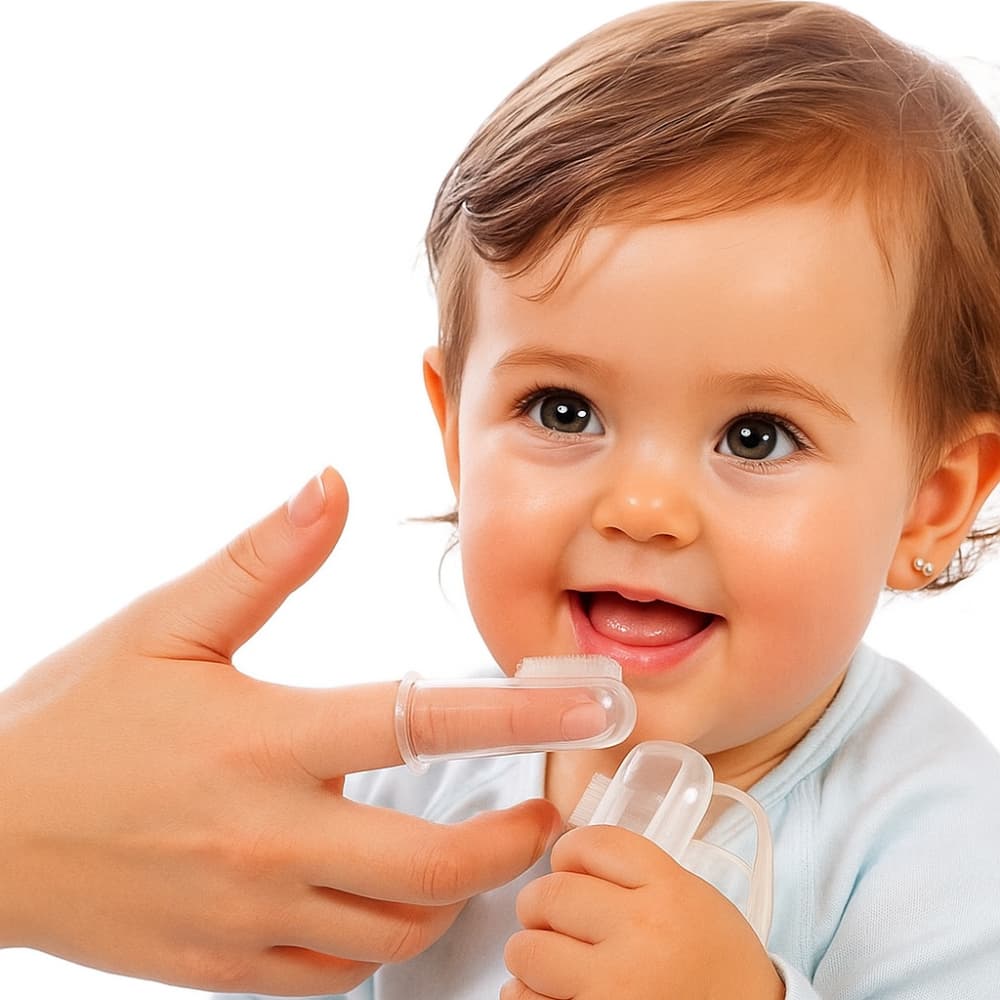 Escova Massageadora de Silicone para Bebês – Kit com 2 Unidades