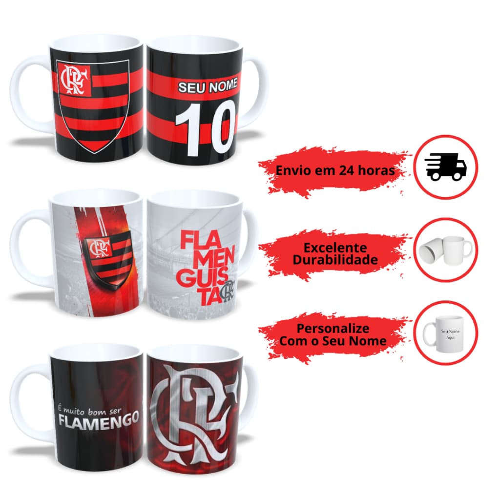 Caneca Flamenguista! Modelos Exclusivos da Nação! Envio em 24 horas + Promoção Especial!