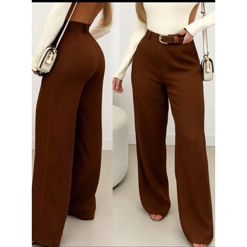 Calça Pantalona Alfaiataria Pantalona com Cinto