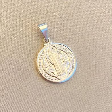 PINGENTE MEDALHA DE SÃO BENTO PRATA 925 ORIGINAL