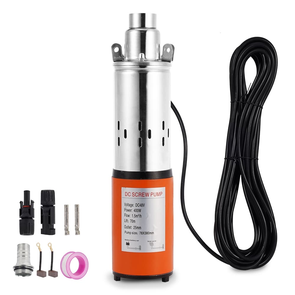 Bomba D'agua Solar Submersa 400w Dc 48v 70m Coluna Dágua