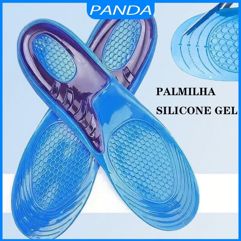 Par de Palmilhas Ortopédicas em Gel de Silicone - Anti-Impacto para Alívio de Dores nos Pés