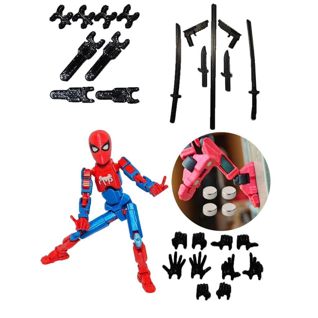 Boneco Articulado Dummy 13 Homem-Aranha Azul e Vermelho Simbionte Venom