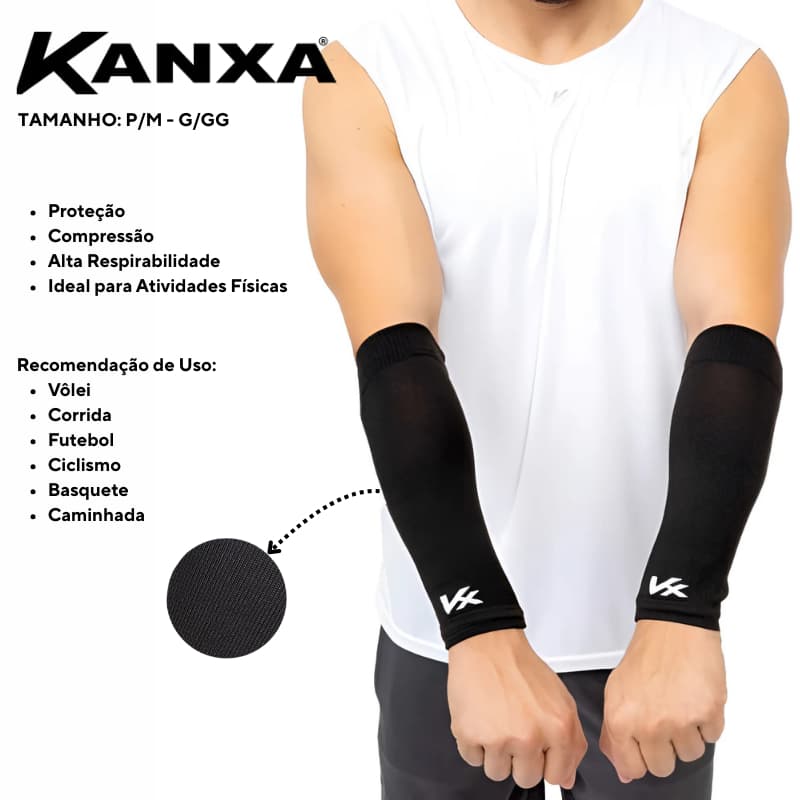 Manguito Curto Proteção Braço Vôlei Basquete Futebol Triathlon Corrida Ciclismo Original Kanxa