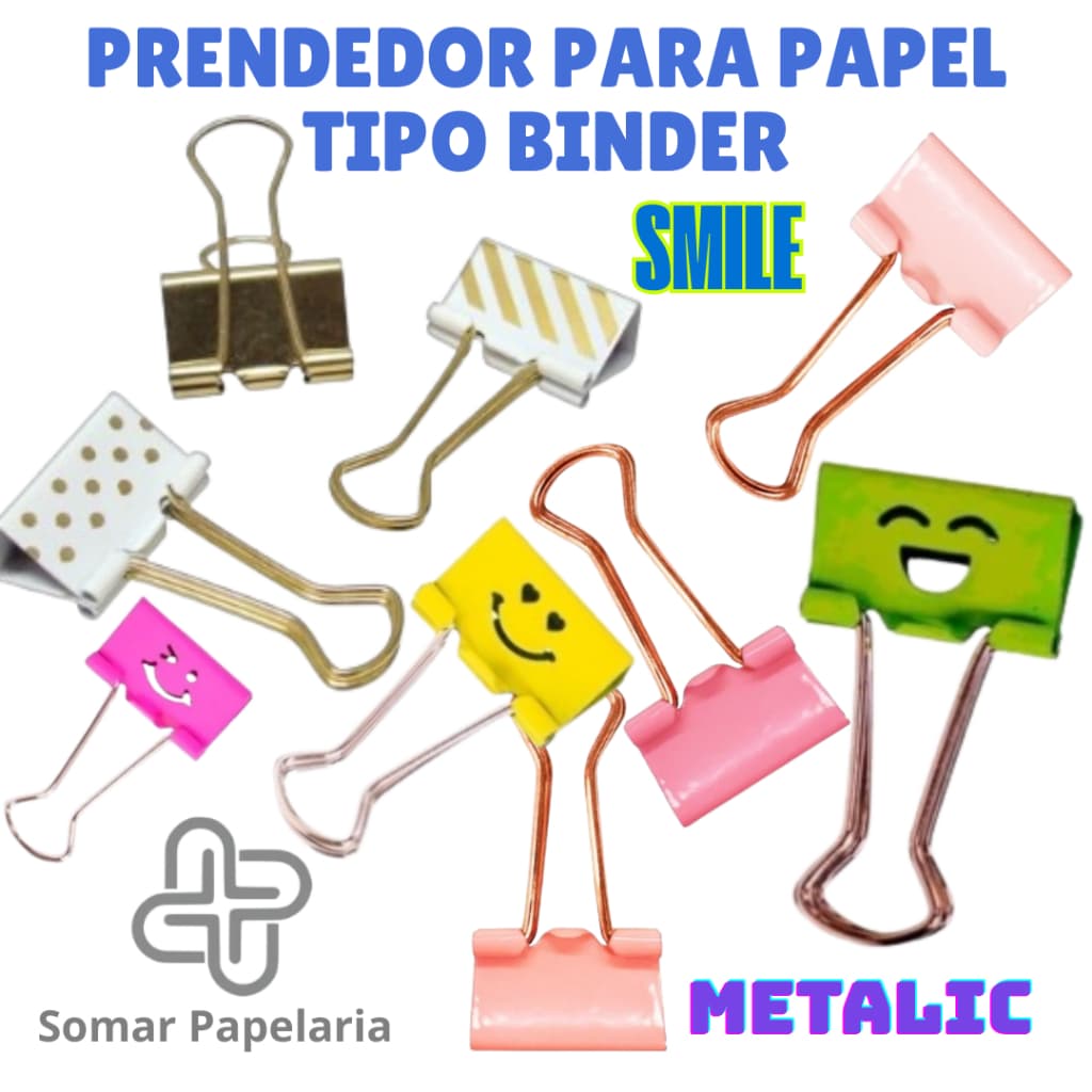 Clips Prendedor de Papel tipo Binder Decorado