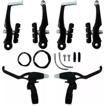 Kit Freio V-Brake Nylon Allen Completo Com Manetes + Cabos e Conduites Bicicleta Peças De Bike