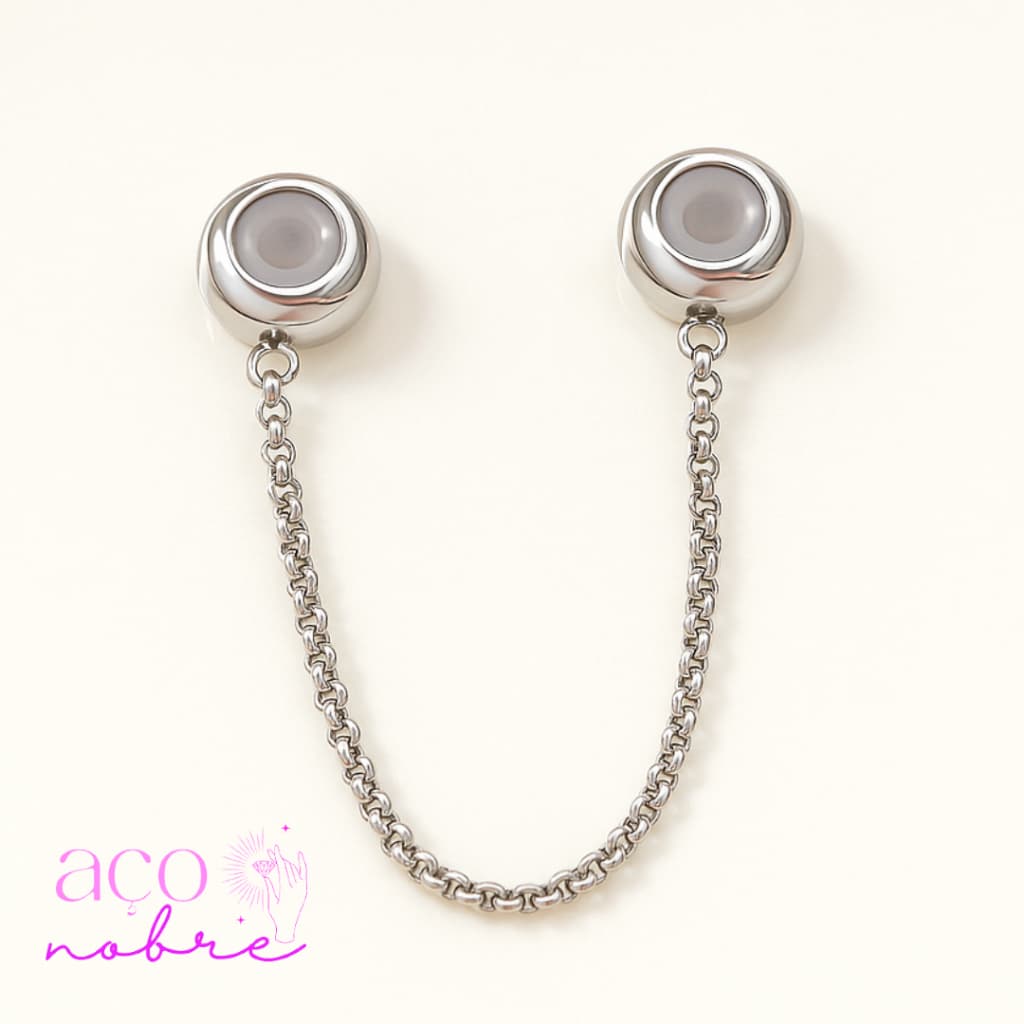 Trava De Segurança Aço Inox Para Pulseira de Berloques