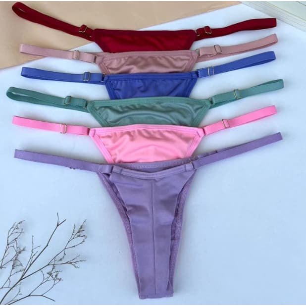 KIT Calcinhas Fio Duplo com Regulagem Microfibra Fio Dental Tanga