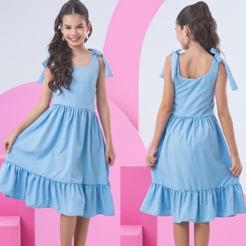 Vestido de menina Juvenil festa midi infanto cores lisas variadas 14 ATE 16 ANOS LANÇAMENTO