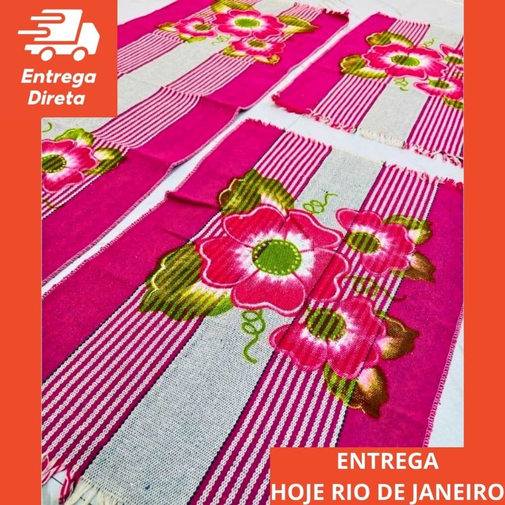 Jogo Tapete 3 Peças Passadeira Cozinha Decorativa Estampado Algodão Decoração Casa Promoção Barato