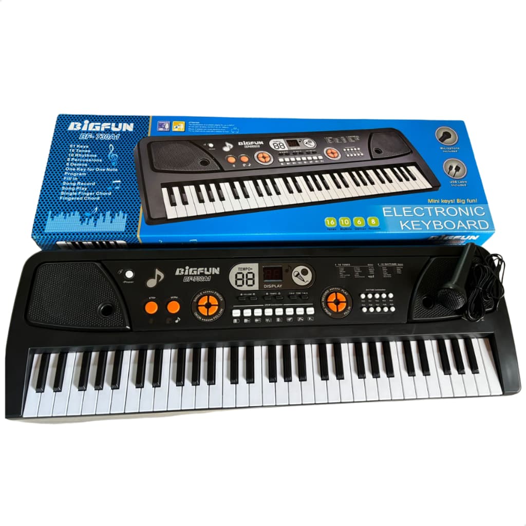 Teclado Musical P/ Iniciantes Bigfun Bf-730A1 com Microfone