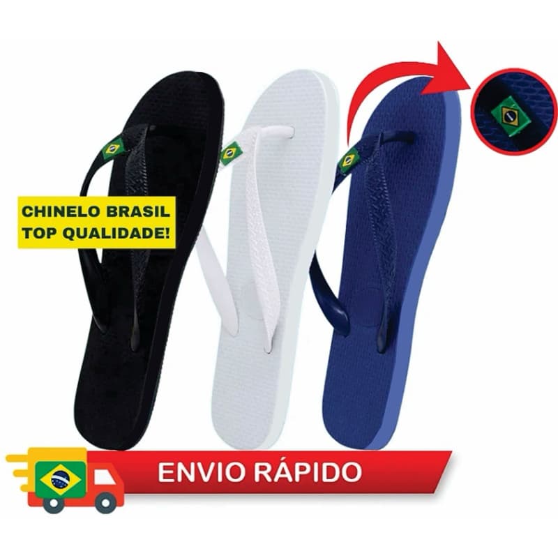 KIT 02 PARES CHINELO SANDALIA BANDEIRINHA UNISSEX TRADICIONAL PROMOÇÃO