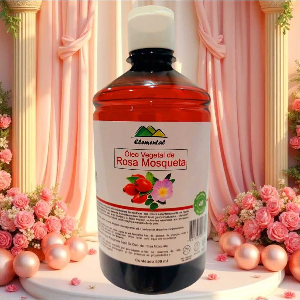 Óleo de Rosa Mosqueta  Premium 500ml Prensado a Frio ON clareador de manchas