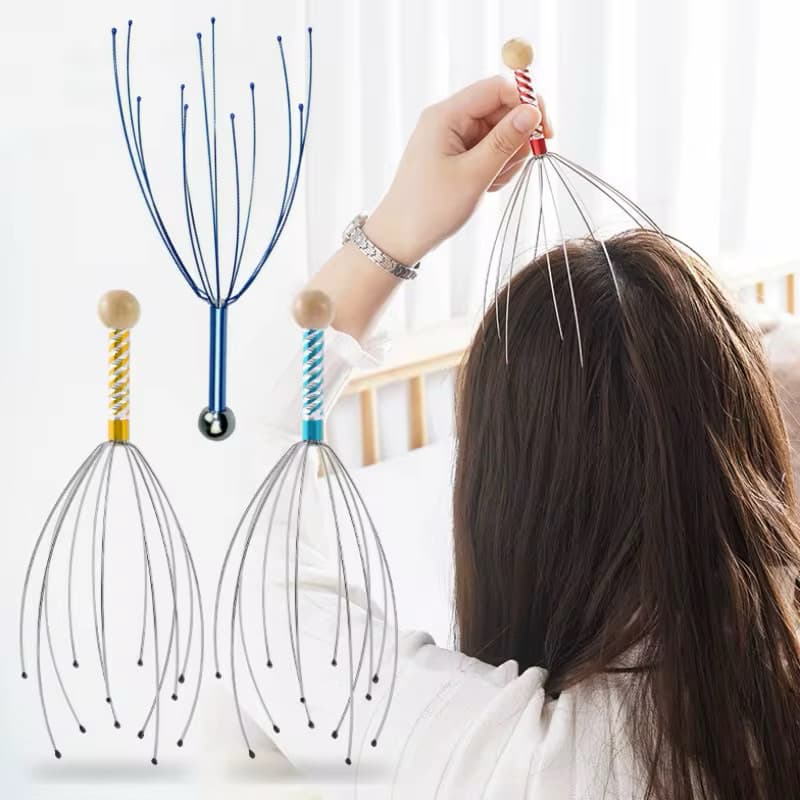 Massageador De Cabeça Anti Stress 12 pontas Em Forma De Polvo Relaxante E Alívio Imediato