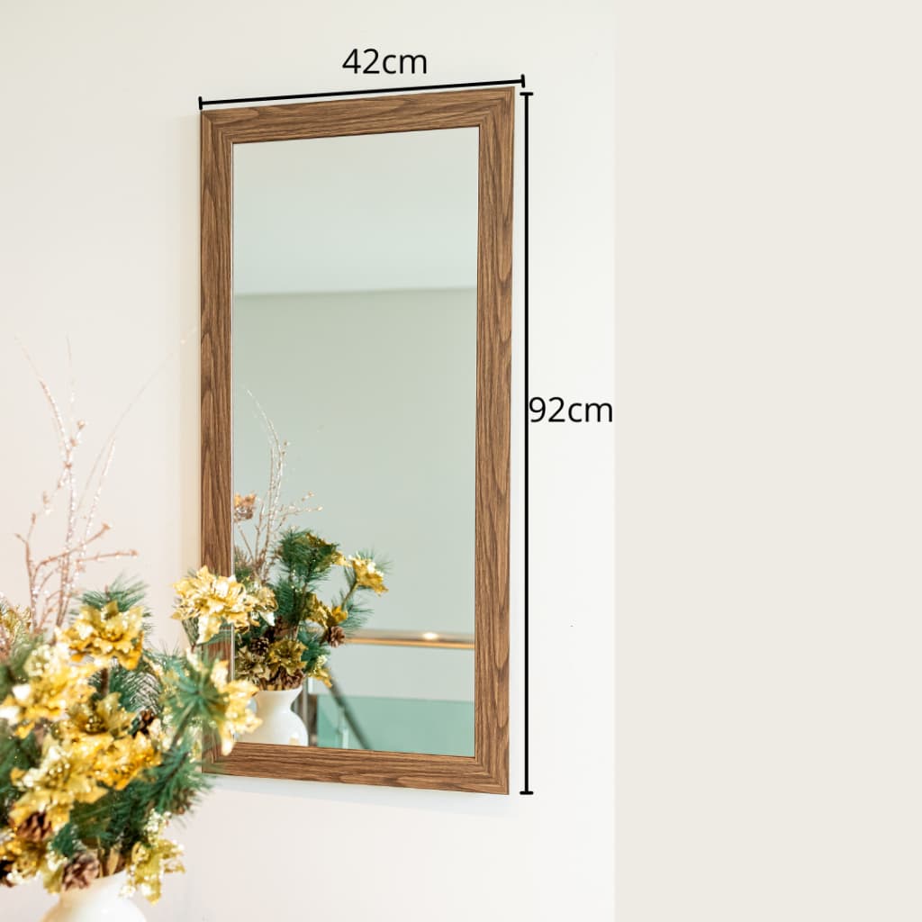 Espelho Parede 42x92cm com Moldura  Para Quarto Sala Corredores Hall Clássico Imagem Nítida