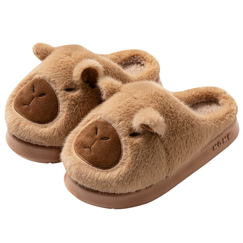 Pantufa Chinelo Feminino Masculino  Capivara Sapato De Inverno Antiderrapante Flexível Quente De Inverno Super Presentes