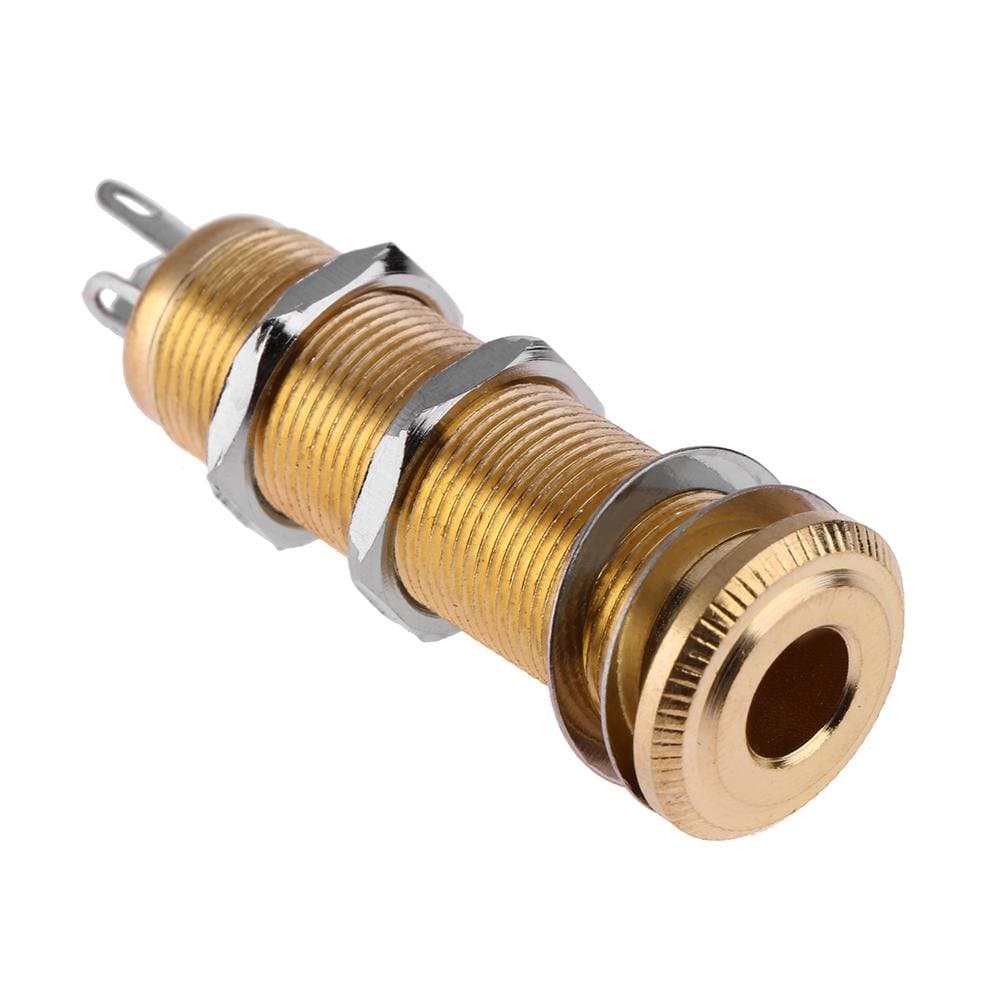 Jack P10 Stereo Cilindrico Guitarra Baixo Dourado