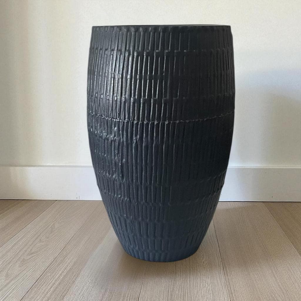 Vaso de Planta Luxo Moderno Coluna Oval Indiana 43cm Decorativo