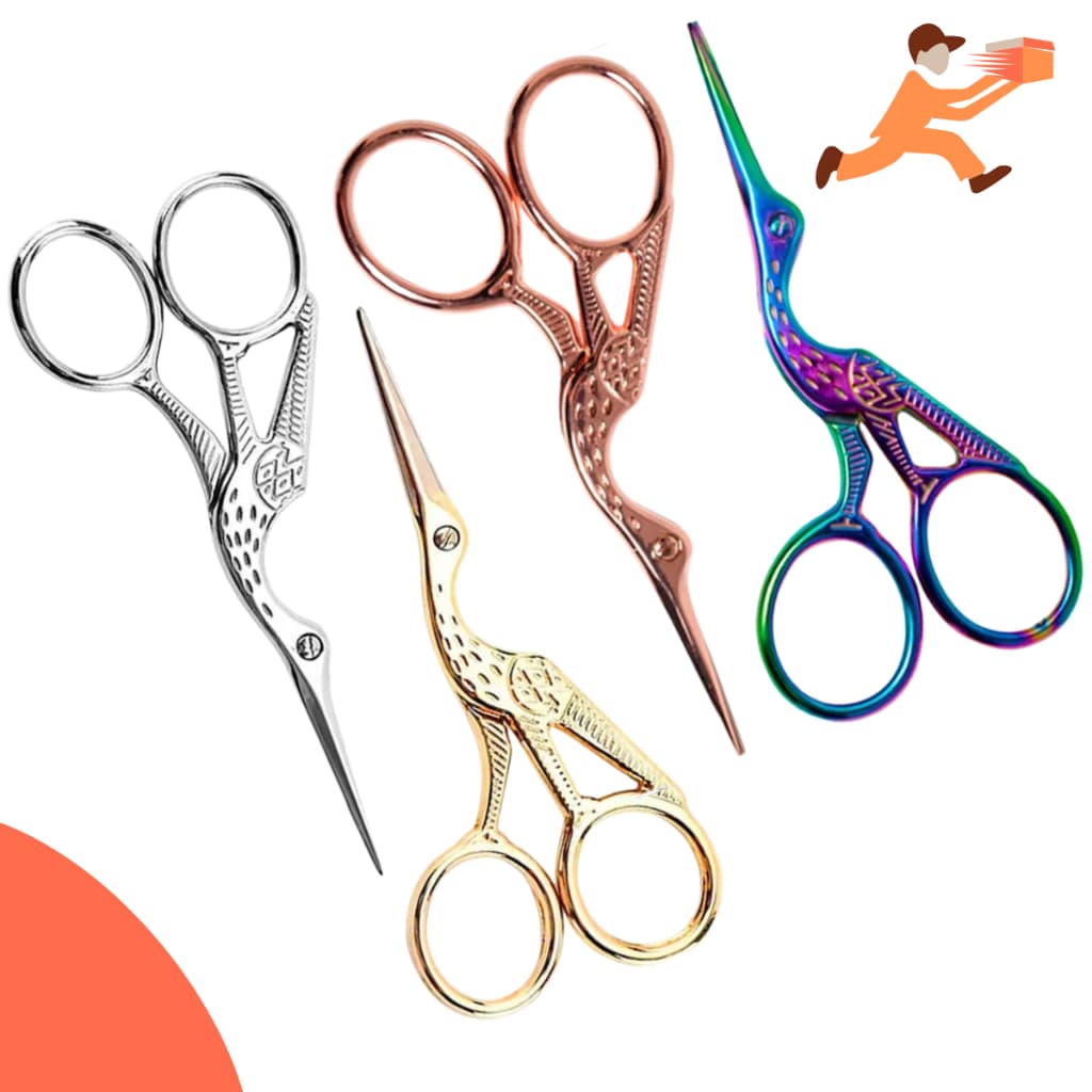 Tesoura Design de Sobrancelhas Tesoura De Alfaiataria Pássaro Com Cortador Bordado Croche Garça