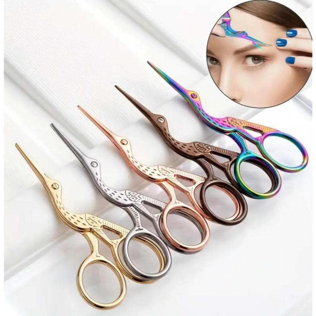 Tesoura De Alfaiataria Pássaro Com Cortador Bordado Croche Design de Sobrancelhas Garça