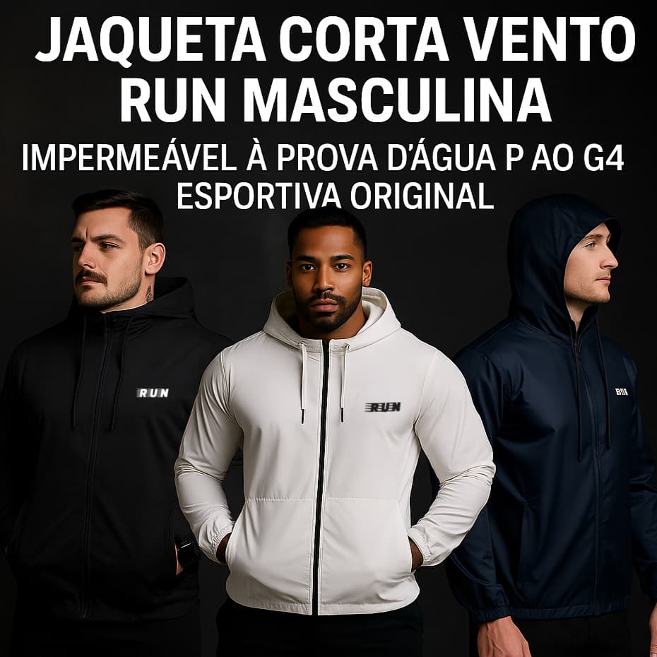 Jaqueta Corta Vento Run Masculina Impermeável Semi Forrada M ao G4 Esportiva Original