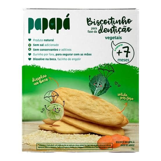 Biscoitinho Papapá Para Dentição - Sabor Vegetais  36g - +7 Meses
