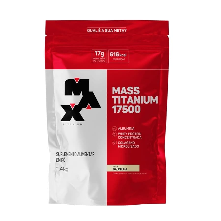 Suplemento Mass Titanium 17500 - Hipercalórico 1.4kg - Max Titanium