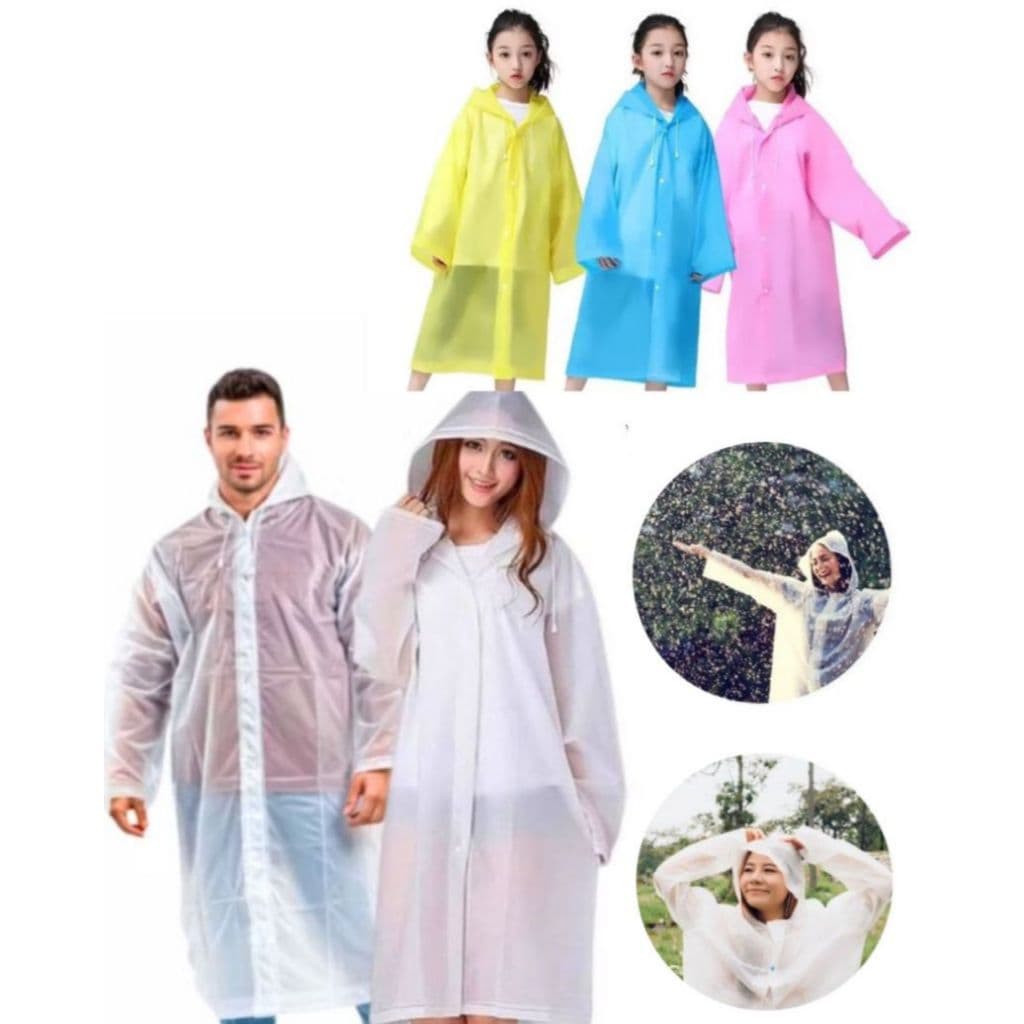 Capa de chuva resistente e durável para crianças e adultos - 6 cores diferentes
