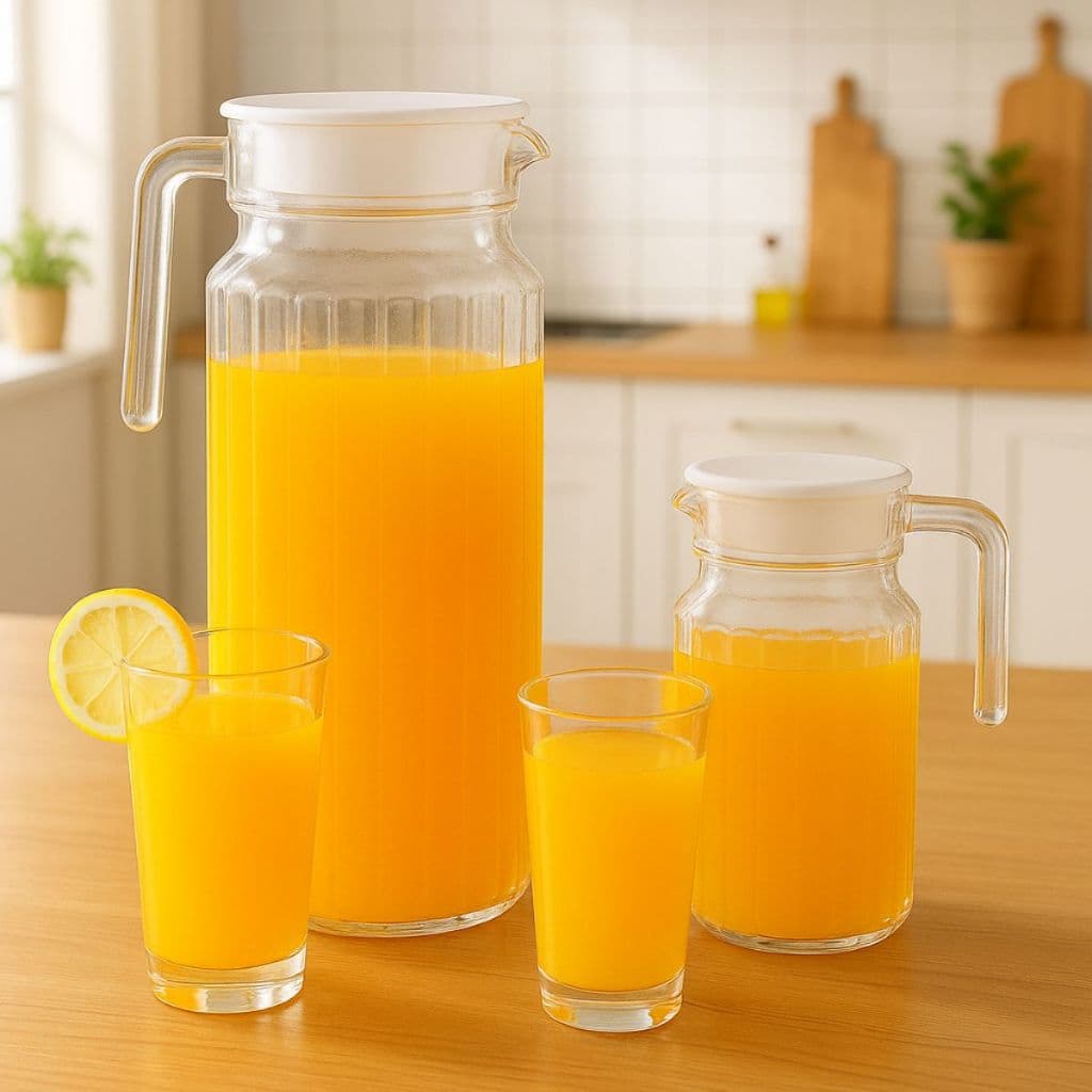 Jarra de Vidro com Tampa 1 Litro Jarro para Sucos Água 500ml Transparente com Alça Casa Cozinha