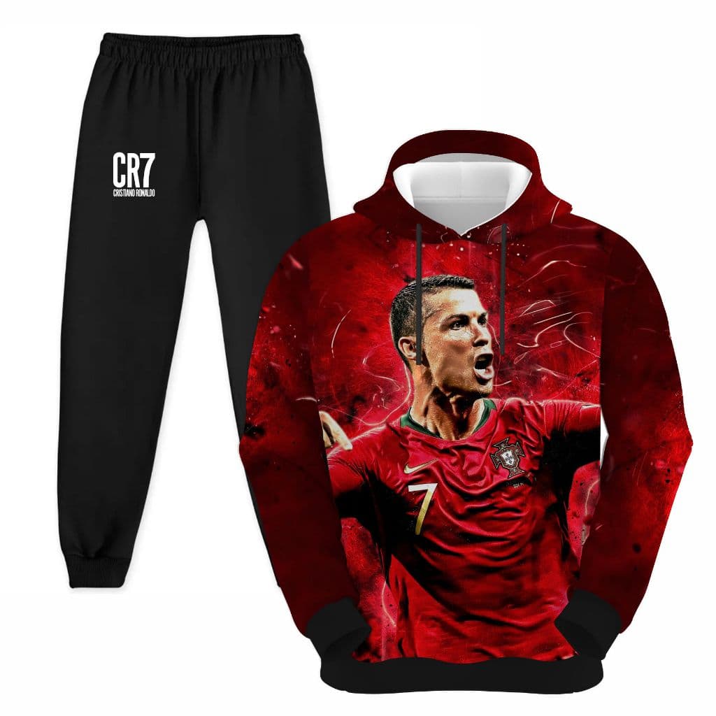 Conjunto Moletom Cristiano Ronaldo Infantil Blusa Calça Cr7