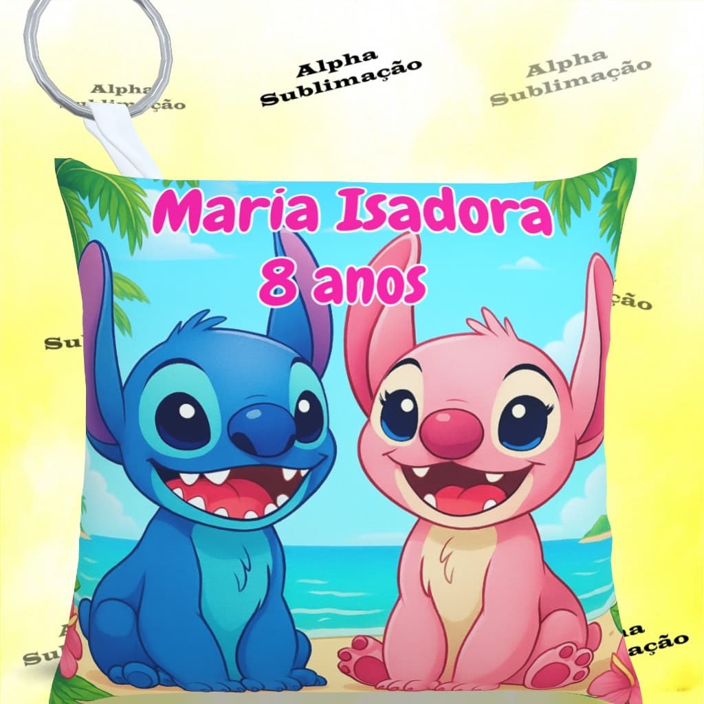 Almochaveiro Chaveiro Stich Personalizado arte frente e verso