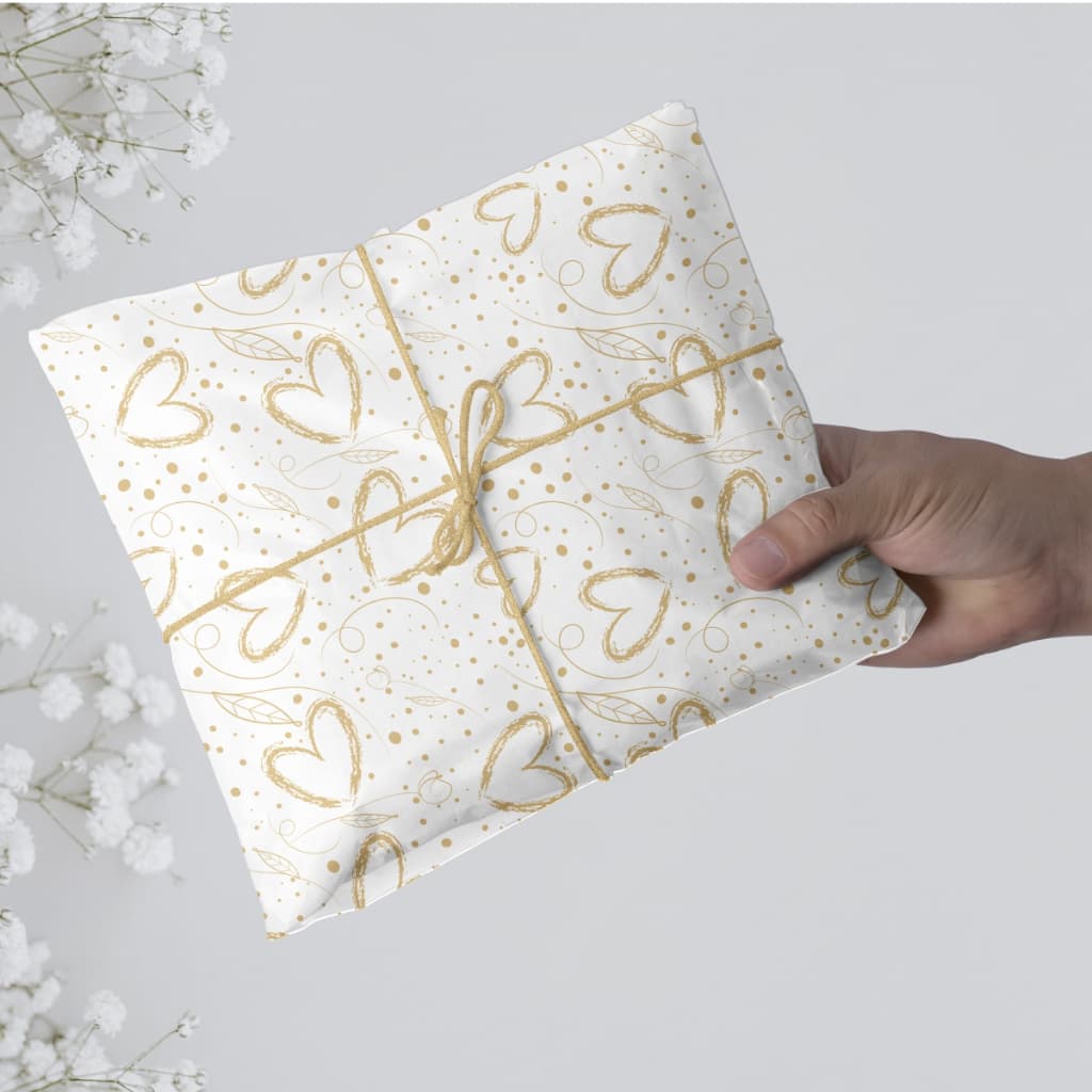 Papel Seda Estampado Novus Dourado - 50 unid