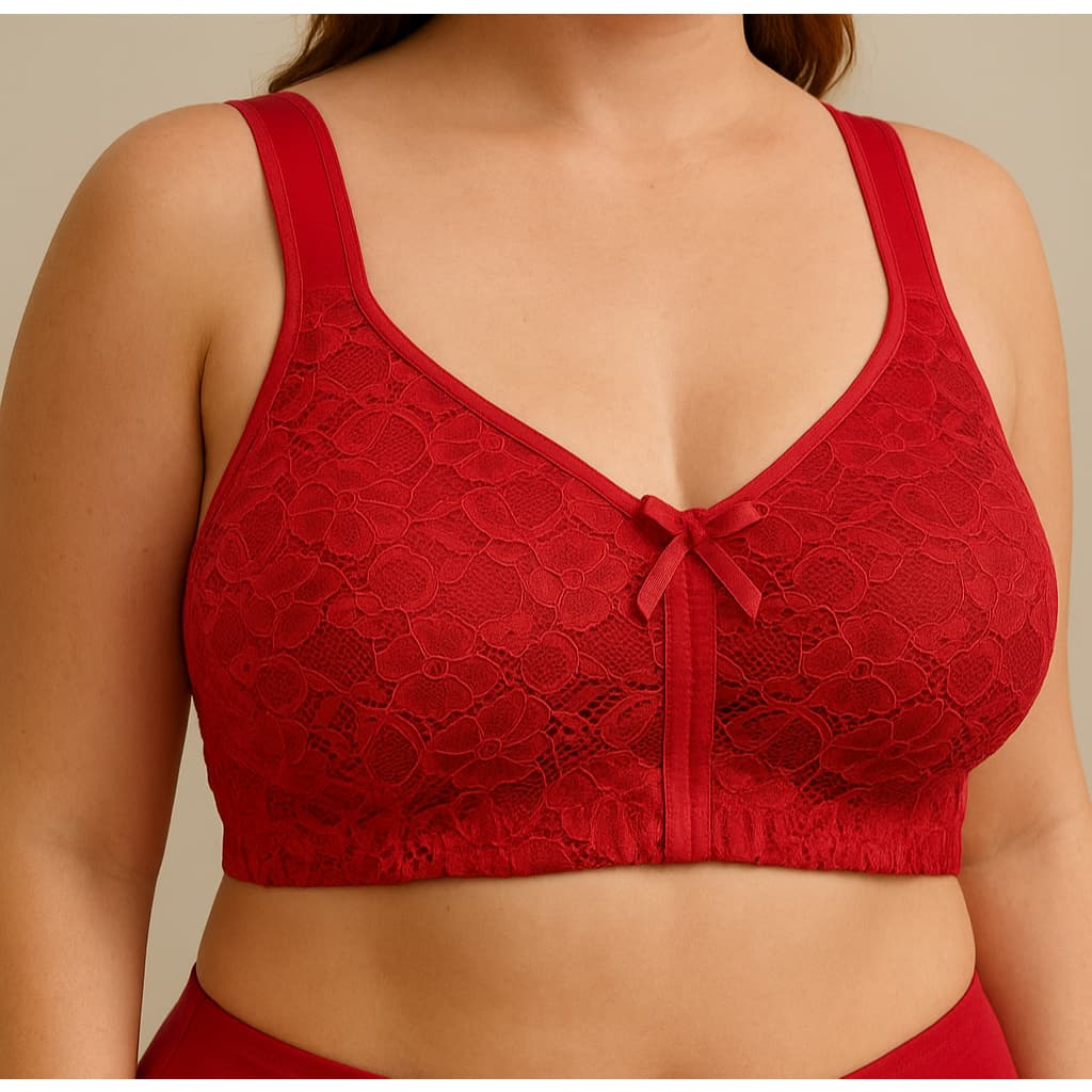 Sutiã Plus Size Renda Conforto Total – Sustentação Segura com Alças Acolchoadas