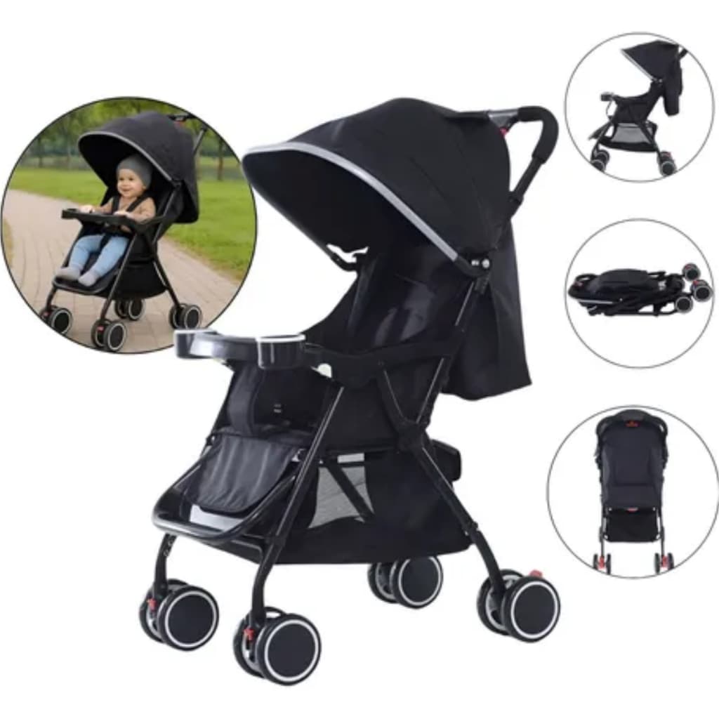 Carrinho De Bebê Passeio Acolchoado Dobrável Reclinável 20kg