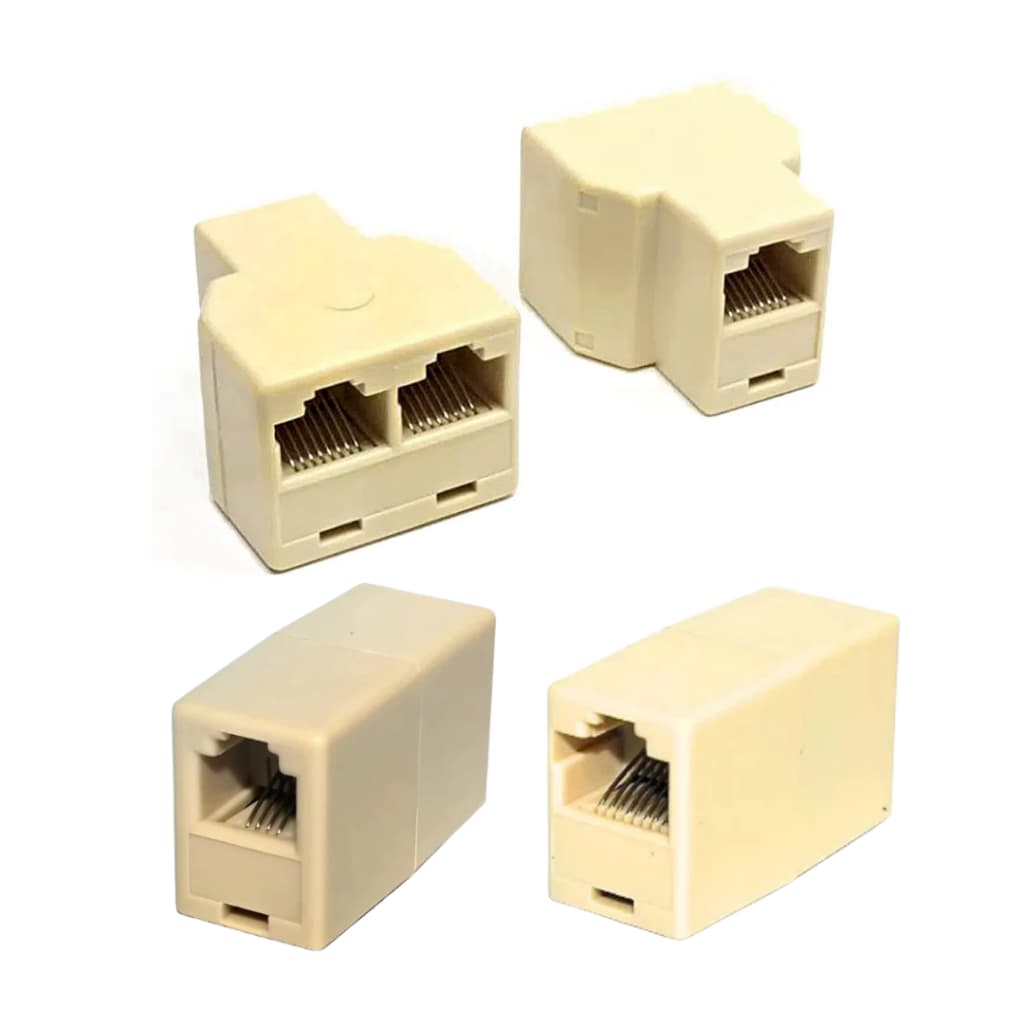 Conectores Emenda Jack RJ11 e RJ45 Interneed Telefone Internet Casa Praticidade Rede Conexão Praticidade Segurança