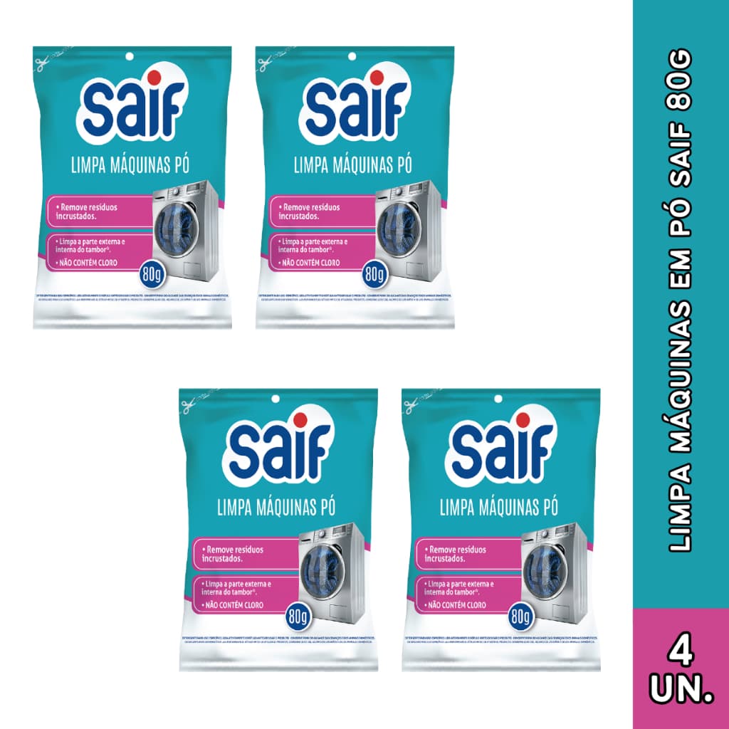 SAIF Limpa Máquinas de Lavar Roupas em Pó Sachê 80g Escolha a Quantidade
