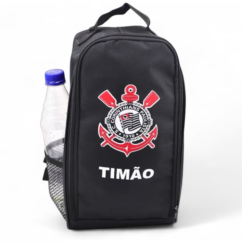 Bolsa Porta Chuteira Transversal do Time Corinthians Peitoral com Porta Garrafa
