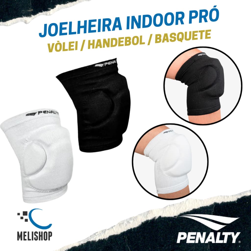 Joelheira Indoor Penalty Pró XXIV Profissional Preto / Branco Original