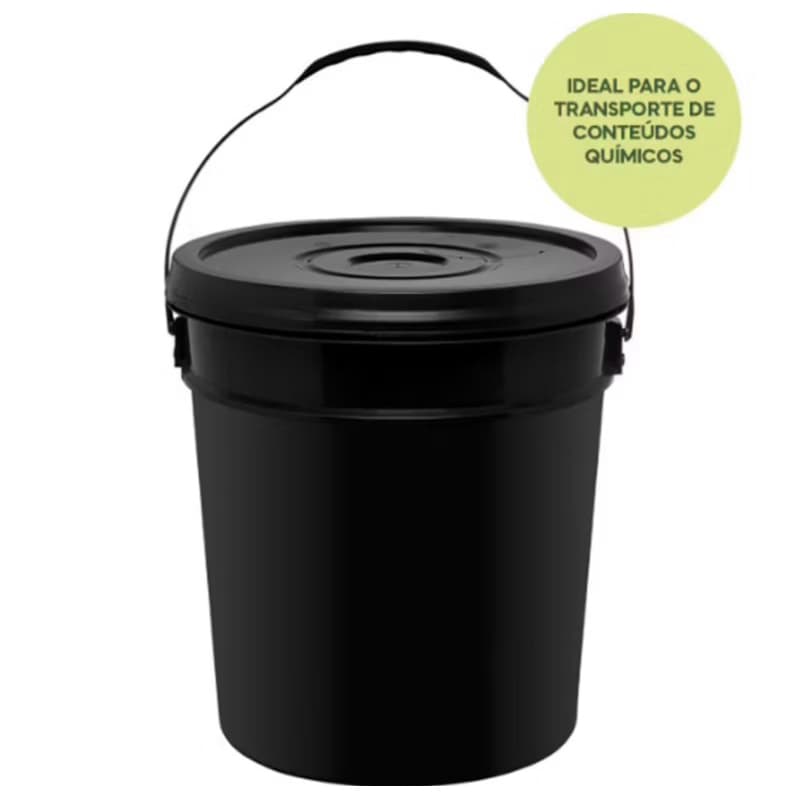 Balde Plástico 20 Litros com Tampa e Lacre – Armazenamento Ideal