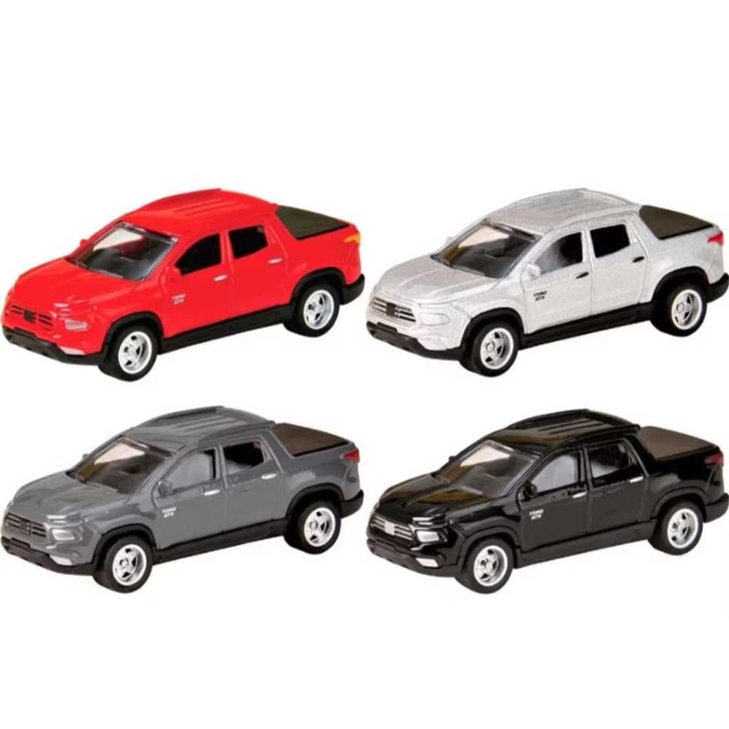 Miniatura Fiat Toro Escala 1:64 - Pneus de Borracha