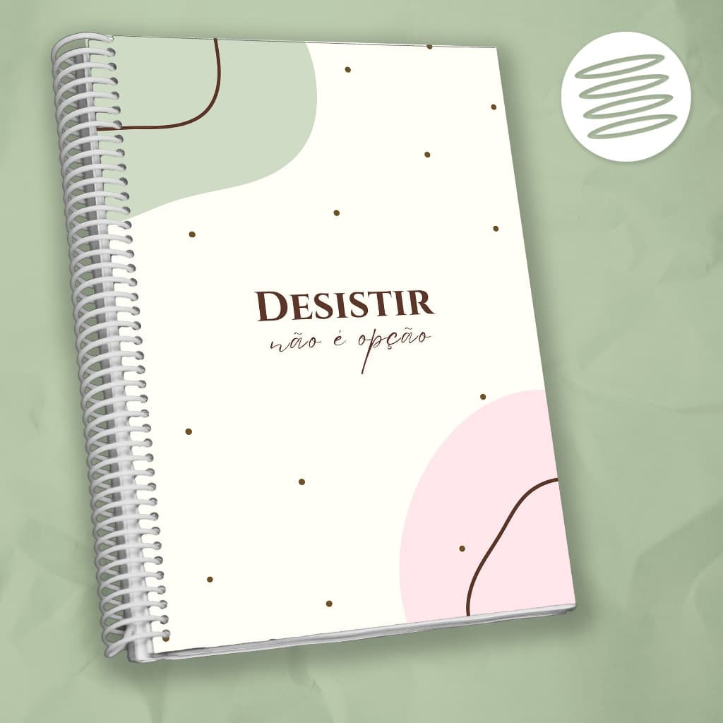 Life Planner Datado 2026 ou Não Datado Capa Dura 15x21cm | Desistir Não é Opção | FábriCaderno