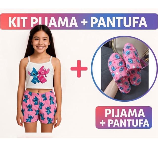 kit short doll CROPPED infantil+pantufa verao personagens blogueira