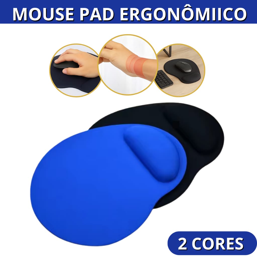 Mousepad Ergonômico Kit 1/2 Gamer Com Apoio De Punho Pulso Mouse Pad Ergonomico Confortável
