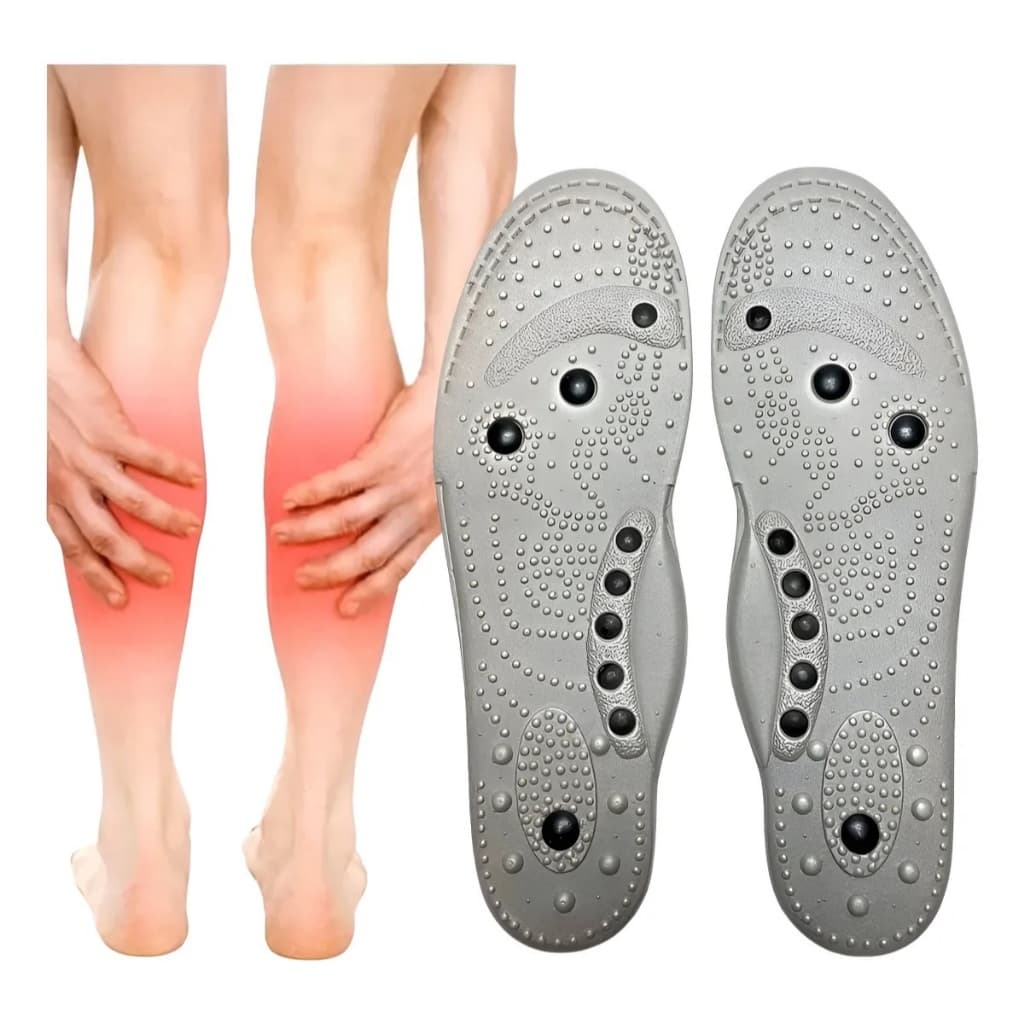 Palmilha Magnetica Massagem Anti Stress Dores Terapia Anatômica Unissex Para Calçado