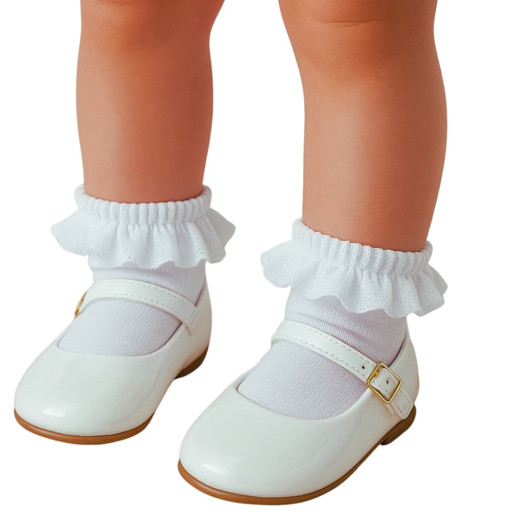 sapatilha sapato social branco batizado infantil daminha de honra n° 19 ao 27