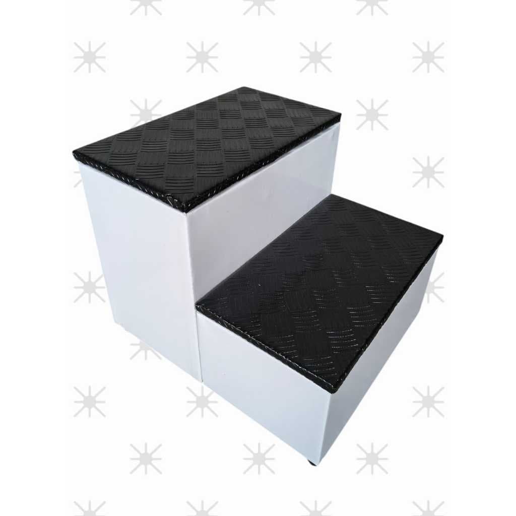 Escada Auxiliar 2 Degraus Antiderrapante para Maca de Massagem, Estética, Beleza e Manicure