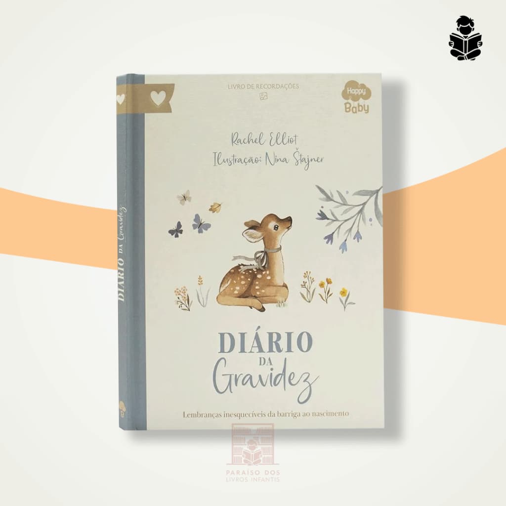 Livro de Recordações - Diário da Gravidez - Álbum de Memórias em Capa Dura e Ilustrações