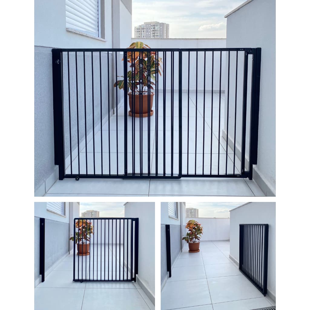 Portão de Segurança Crianças e PET Altura 85cm Largura Regulável de 70 a 125cm