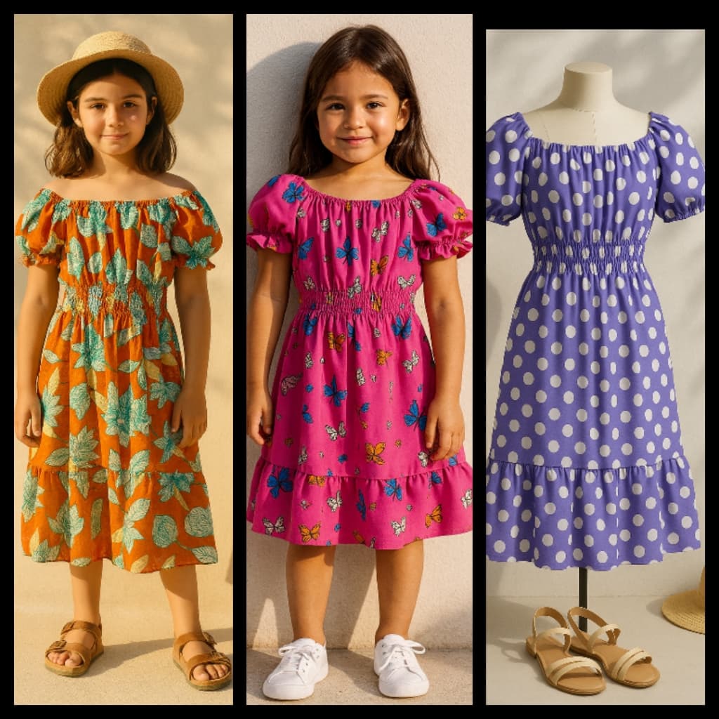 KITS  3 PEÇAS VESTIDOS INFANTIL   CONFORTÁVEL ROPA INFANTIL MENINA
