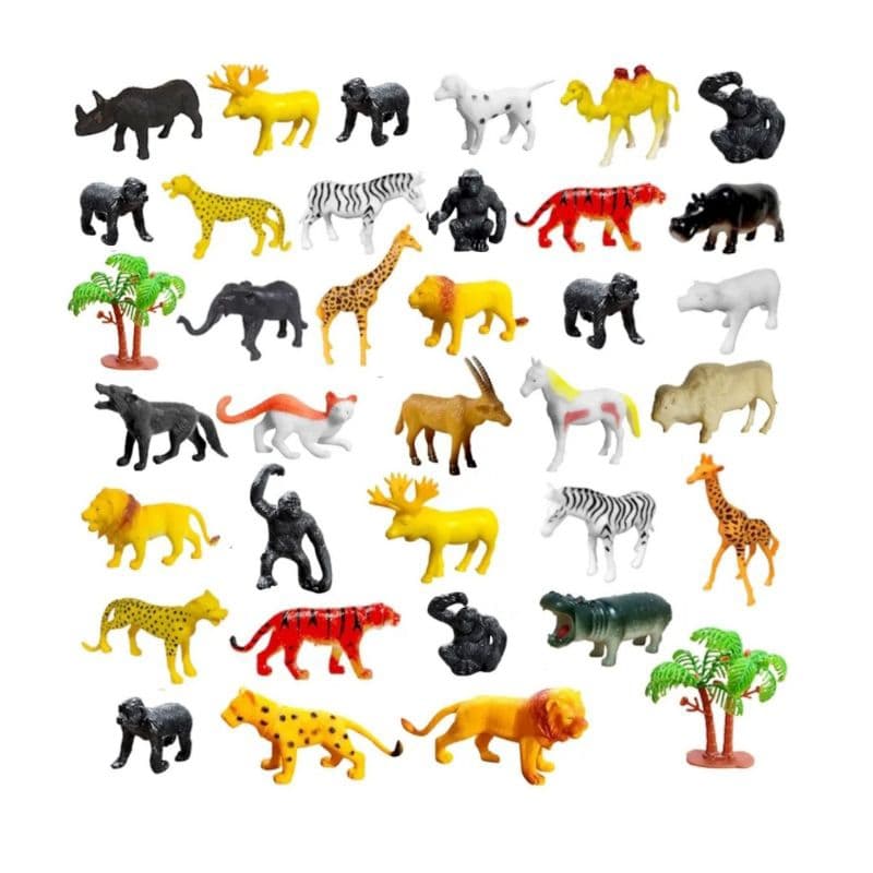 KIT COM 34 ANIMAIS DA SELVA FLORESTA SAVANA